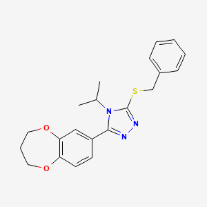 3-(benzylsulfanyl)-5-(3,4-dihydro-2H-1,5-benzodioxepin-7-yl)-4-(propan-2-yl)-4H-1,2,4-triazole