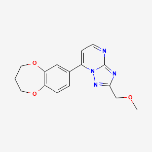 molecular formula C16H16N4O3 B11234797 7-(3,4-dihydro-2H-1,5-benzodioxepin-7-yl)-2-(methoxymethyl)[1,2,4]triazolo[1,5-a]pyrimidine 