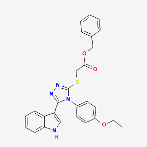 molecular formula C27H24N4O3S B11234812 benzyl 2-{[4-(4-ethoxyphenyl)-5-(1H-indol-3-yl)-4H-1,2,4-triazol-3-yl]sulfanyl}acetate 