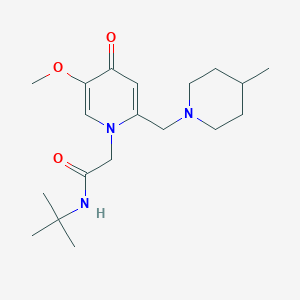 N-(tert-butyl)-2-(5-methoxy-2-((4-methylpiperidin-1-yl)methyl)-4-oxopyridin-1(4H)-yl)acetamide