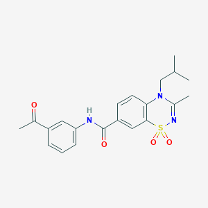 N-(3-acetylphenyl)-4-isobutyl-3-methyl-4H-1,2,4-benzothiadiazine-7-carboxamide 1,1-dioxide