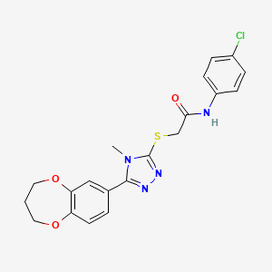 N-(4-chlorophenyl)-2-{[5-(3,4-dihydro-2H-1,5-benzodioxepin-7-yl)-4-methyl-4H-1,2,4-triazol-3-yl]sulfanyl}acetamide