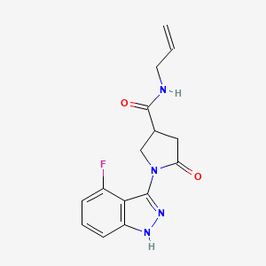 1-(4-fluoro-1H-indazol-3-yl)-5-oxo-N-(prop-2-en-1-yl)pyrrolidine-3-carboxamide