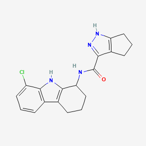 molecular formula C19H19ClN4O B11234855 N-(8-chloro-2,3,4,9-tetrahydro-1H-carbazol-1-yl)-1,4,5,6-tetrahydrocyclopenta[c]pyrazole-3-carboxamide 