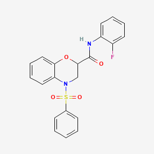 N-(2-fluorophenyl)-4-(phenylsulfonyl)-3,4-dihydro-2H-1,4-benzoxazine-2-carboxamide