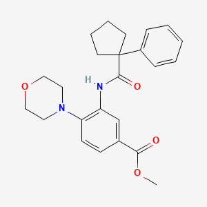 molecular formula C24H28N2O4 B11234883 Methyl 4-(morpholin-4-yl)-3-{[(1-phenylcyclopentyl)carbonyl]amino}benzoate 