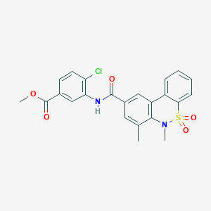 molecular formula C23H19ClN2O5S B11234888 methyl 4-chloro-3-{[(6,7-dimethyl-5,5-dioxido-6H-dibenzo[c,e][1,2]thiazin-9-yl)carbonyl]amino}benzoate 