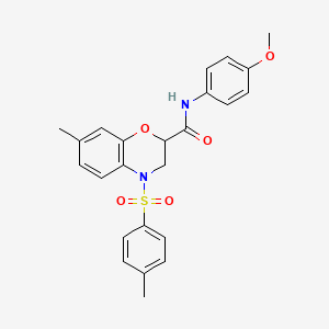 N-(4-methoxyphenyl)-7-methyl-4-[(4-methylphenyl)sulfonyl]-3,4-dihydro-2H-1,4-benzoxazine-2-carboxamide