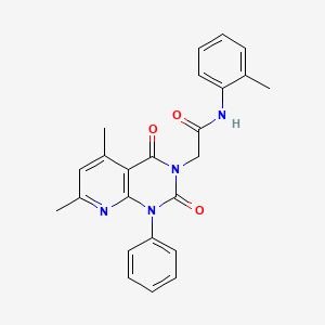 2-(5,7-dimethyl-2,4-dioxo-1-phenyl-1,4-dihydropyrido[2,3-d]pyrimidin-3(2H)-yl)-N-(2-methylphenyl)acetamide