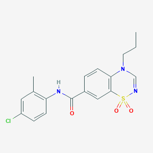 molecular formula C18H18ClN3O3S B11234922 N-(4-chloro-2-methylphenyl)-4-propyl-4H-1,2,4-benzothiadiazine-7-carboxamide 1,1-dioxide 