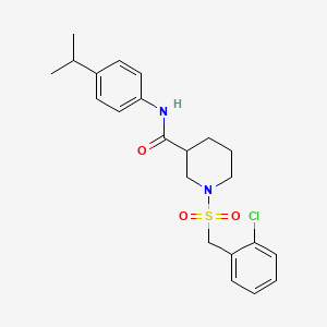 1-[(2-chlorobenzyl)sulfonyl]-N-[4-(propan-2-yl)phenyl]piperidine-3-carboxamide