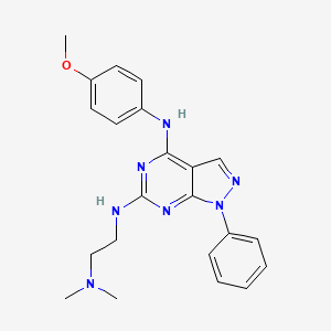 molecular formula C22H25N7O B11234967 N~6~-[2-(dimethylamino)ethyl]-N~4~-(4-methoxyphenyl)-1-phenyl-1H-pyrazolo[3,4-d]pyrimidine-4,6-diamine 