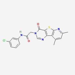 N-(3-chlorophenyl)-2-(11,13-dimethyl-6-oxo-8-thia-3,5,10-triazatricyclo[7.4.0.02,7]trideca-1(9),2(7),3,10,12-pentaen-5-yl)acetamide