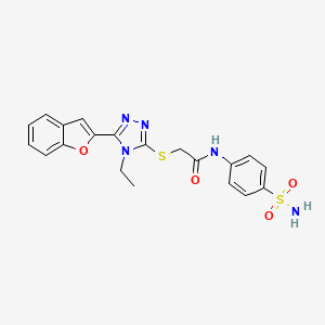 2-{[5-(1-benzofuran-2-yl)-4-ethyl-4H-1,2,4-triazol-3-yl]sulfanyl}-N-(4-sulfamoylphenyl)acetamide