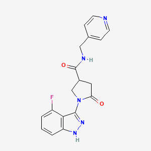 1-(4-fluoro-2H-indazol-3-yl)-5-oxo-N-(pyridin-4-ylmethyl)pyrrolidine-3-carboxamide