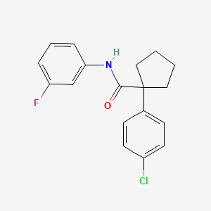 molecular formula C18H17ClFNO B11235085 1-(4-chlorophenyl)-N-(3-fluorophenyl)cyclopentanecarboxamide 