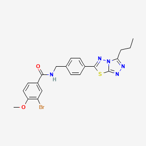 molecular formula C21H20BrN5O2S B11235095 3-bromo-4-methoxy-N-[4-(3-propyl[1,2,4]triazolo[3,4-b][1,3,4]thiadiazol-6-yl)benzyl]benzamide 