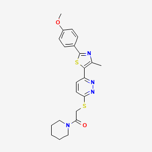 2-((6-(2-(4-Methoxyphenyl)-4-methylthiazol-5-yl)pyridazin-3-yl)thio)-1-(piperidin-1-yl)ethanone