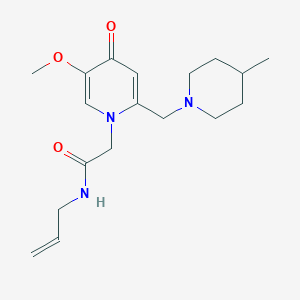 molecular formula C18H27N3O3 B11235170 N-allyl-2-(5-methoxy-2-((4-methylpiperidin-1-yl)methyl)-4-oxopyridin-1(4H)-yl)acetamide 