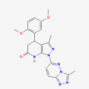 molecular formula C21H21N7O3 B11235177 4-(2,5-dimethoxyphenyl)-3-methyl-1-(3-methyl[1,2,4]triazolo[4,3-b]pyridazin-6-yl)-4,5-dihydro-1H-pyrazolo[3,4-b]pyridin-6-ol 