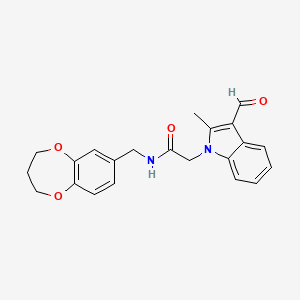 N-(3,4-dihydro-2H-1,5-benzodioxepin-7-ylmethyl)-2-(3-formyl-2-methyl-1H-indol-1-yl)acetamide