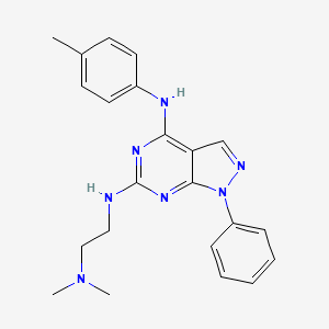 molecular formula C22H25N7 B11235181 N~6~-[2-(dimethylamino)ethyl]-N~4~-(4-methylphenyl)-1-phenyl-1H-pyrazolo[3,4-d]pyrimidine-4,6-diamine 