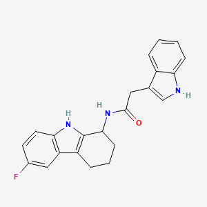 N-(6-fluoro-2,3,4,9-tetrahydro-1H-carbazol-1-yl)-2-(1H-indol-3-yl)acetamide