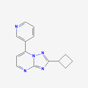 molecular formula C14H13N5 B11235223 2-Cyclobutyl-7-(pyridin-3-yl)[1,2,4]triazolo[1,5-a]pyrimidine 