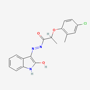 2-(4-chloro-2-methylphenoxy)-N'-[(3E)-2-oxo-1,2-dihydro-3H-indol-3-ylidene]propanehydrazide