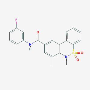 molecular formula C21H17FN2O3S B11235261 N-(3-fluorophenyl)-6,7-dimethyl-6H-dibenzo[c,e][1,2]thiazine-9-carboxamide 5,5-dioxide 