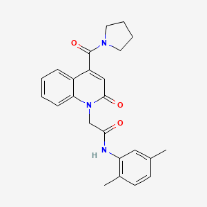 molecular formula C24H25N3O3 B11235303 N-(2,5-dimethylphenyl)-2-[2-oxo-4-(pyrrolidin-1-ylcarbonyl)quinolin-1(2H)-yl]acetamide 