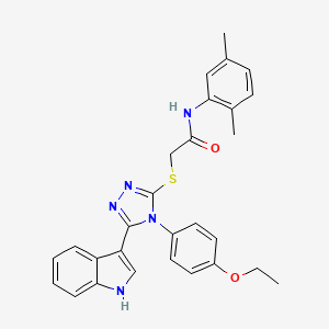 molecular formula C28H27N5O2S B11235332 N-(2,5-Dimethylphenyl)-2-{[4-(4-ethoxyphenyl)-5-(1H-indol-3-YL)-4H-1,2,4-triazol-3-YL]sulfanyl}acetamide 