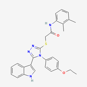 molecular formula C28H27N5O2S B11235335 N-(2,3-Dimethylphenyl)-2-{[4-(4-ethoxyphenyl)-5-(1H-indol-3-YL)-4H-1,2,4-triazol-3-YL]sulfanyl}acetamide 