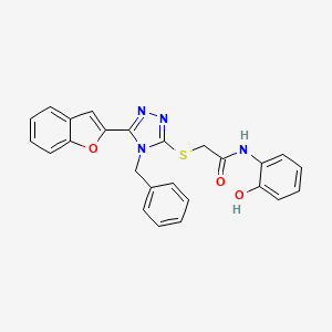 2-{[5-(1-benzofuran-2-yl)-4-benzyl-4H-1,2,4-triazol-3-yl]sulfanyl}-N-(2-hydroxyphenyl)acetamide