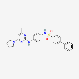 N-(4-((4-methyl-6-(pyrrolidin-1-yl)pyrimidin-2-yl)amino)phenyl)-[1,1'-biphenyl]-4-sulfonamide