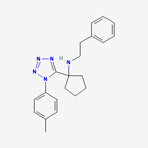 molecular formula C21H25N5 B11235391 1-[1-(4-methylphenyl)-1H-tetrazol-5-yl]-N-(2-phenylethyl)cyclopentanamine 