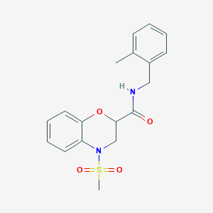 N-(2-methylbenzyl)-4-(methylsulfonyl)-3,4-dihydro-2H-1,4-benzoxazine-2-carboxamide