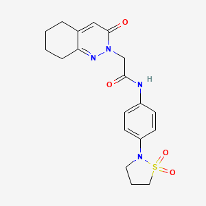 molecular formula C19H22N4O4S B11235410 N-[4-(1,1-dioxido-2-isothiazolidinyl)phenyl]-2-(3-oxo-5,6,7,8-tetrahydro-2(3H)-cinnolinyl)acetamide 