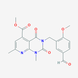 Methyl 3-(5-formyl-2-methoxybenzyl)-1,7-dimethyl-2,4-dioxo-1,2,3,4-tetrahydropyrido[2,3-d]pyrimidine-5-carboxylate