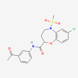 N-(3-acetylphenyl)-7-chloro-5-(methylsulfonyl)-2,3,4,5-tetrahydro-1,5-benzoxazepine-2-carboxamide