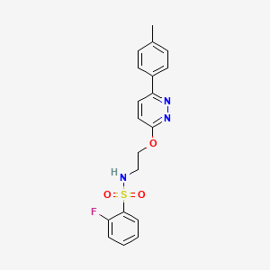 2-fluoro-N-(2-((6-(p-tolyl)pyridazin-3-yl)oxy)ethyl)benzenesulfonamide