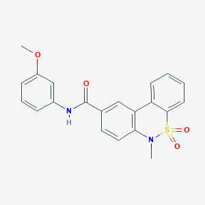 molecular formula C21H18N2O4S B11235462 N-(3-methoxyphenyl)-6-methyl-6H-dibenzo[c,e][1,2]thiazine-9-carboxamide 5,5-dioxide 