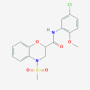 N-(5-chloro-2-methoxyphenyl)-4-(methylsulfonyl)-3,4-dihydro-2H-1,4-benzoxazine-2-carboxamide