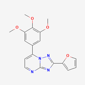 molecular formula C18H16N4O4 B11235497 2-(Furan-2-yl)-7-(3,4,5-trimethoxyphenyl)[1,2,4]triazolo[1,5-a]pyrimidine 