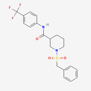 molecular formula C20H21F3N2O3S B11235539 1-(benzylsulfonyl)-N-[4-(trifluoromethyl)phenyl]piperidine-3-carboxamide 