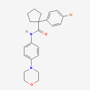 molecular formula C22H25BrN2O2 B11235540 1-(4-bromophenyl)-N-[4-(morpholin-4-yl)phenyl]cyclopentanecarboxamide 