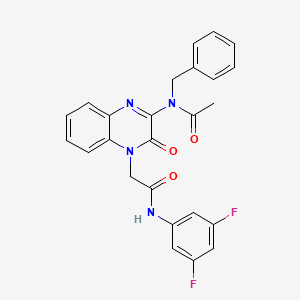 molecular formula C25H20F2N4O3 B11235544 N-Benzyl-N-(4-{[(3,5-difluorophenyl)carbamoyl]methyl}-3-oxo-3,4-dihydroquinoxalin-2-YL)acetamide 