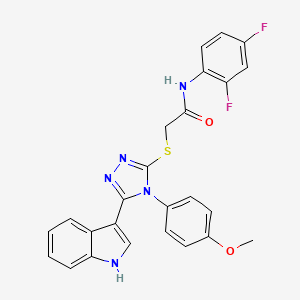 molecular formula C25H19F2N5O2S B11235545 N-(2,4-Difluorophenyl)-2-{[5-(1H-indol-3-YL)-4-(4-methoxyphenyl)-4H-1,2,4-triazol-3-YL]sulfanyl}acetamide 