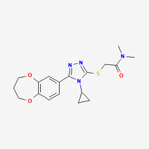 2-{[4-cyclopropyl-5-(3,4-dihydro-2H-1,5-benzodioxepin-7-yl)-4H-1,2,4-triazol-3-yl]sulfanyl}-N,N-dimethylacetamide