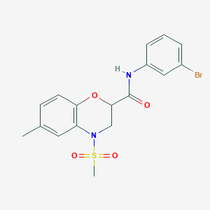 molecular formula C17H17BrN2O4S B11235582 N-(3-bromophenyl)-6-methyl-4-(methylsulfonyl)-3,4-dihydro-2H-1,4-benzoxazine-2-carboxamide 